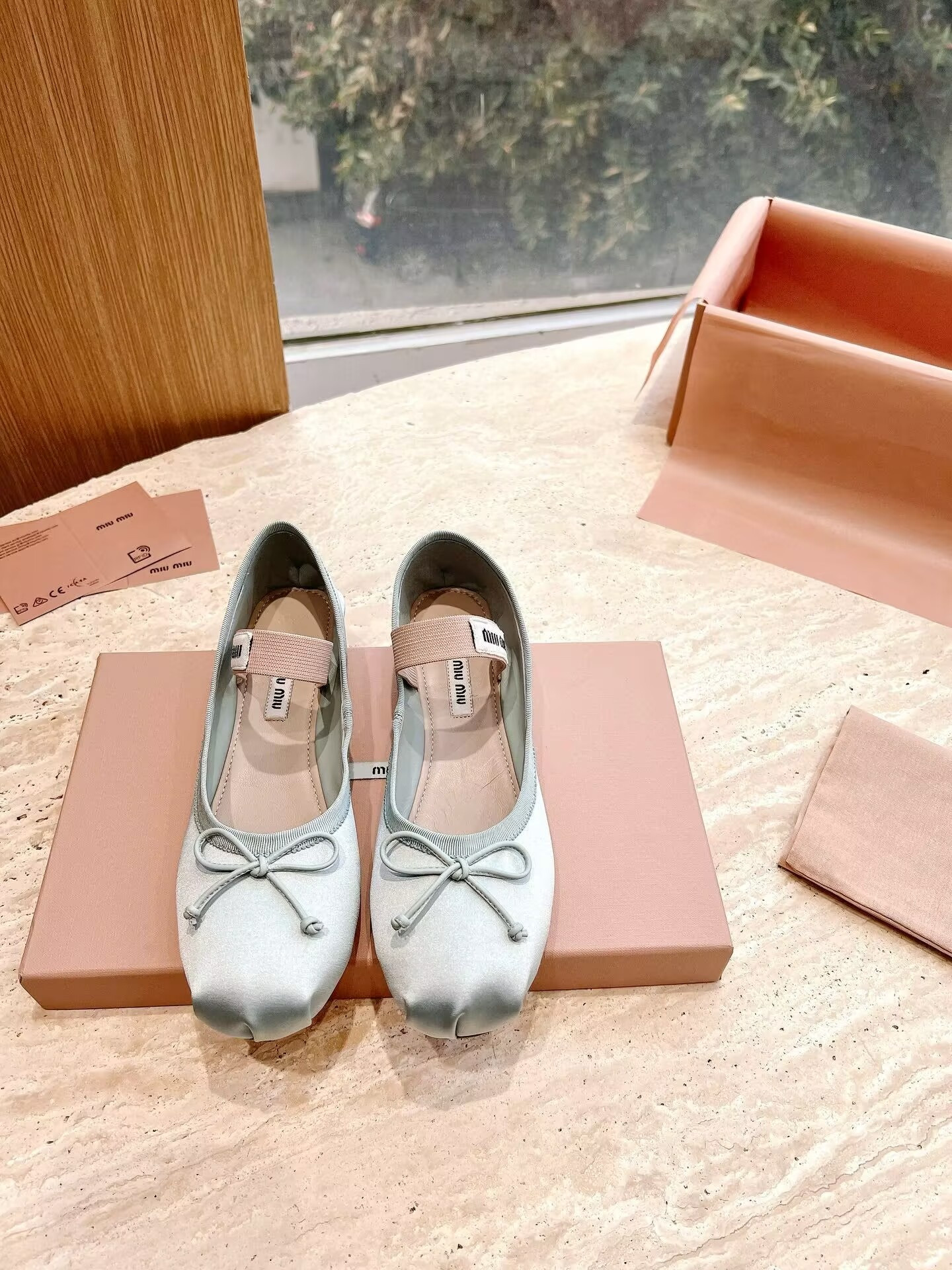 UA Miu Miu Satin Ballerinas