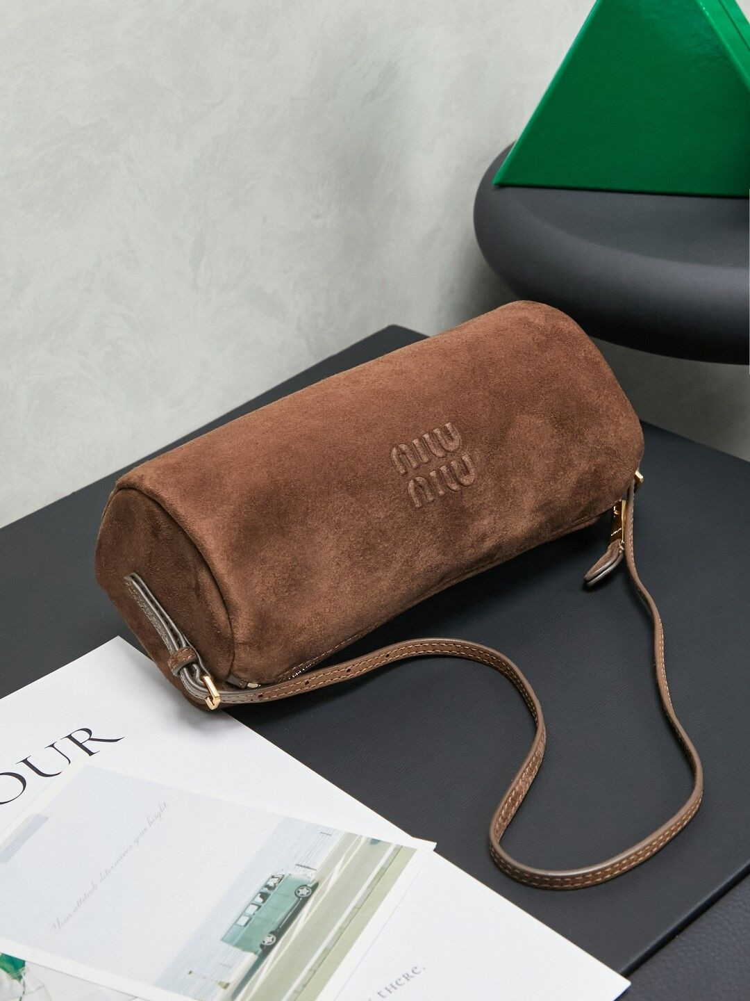 Miu Miu Suede pouch 22x9x9cm