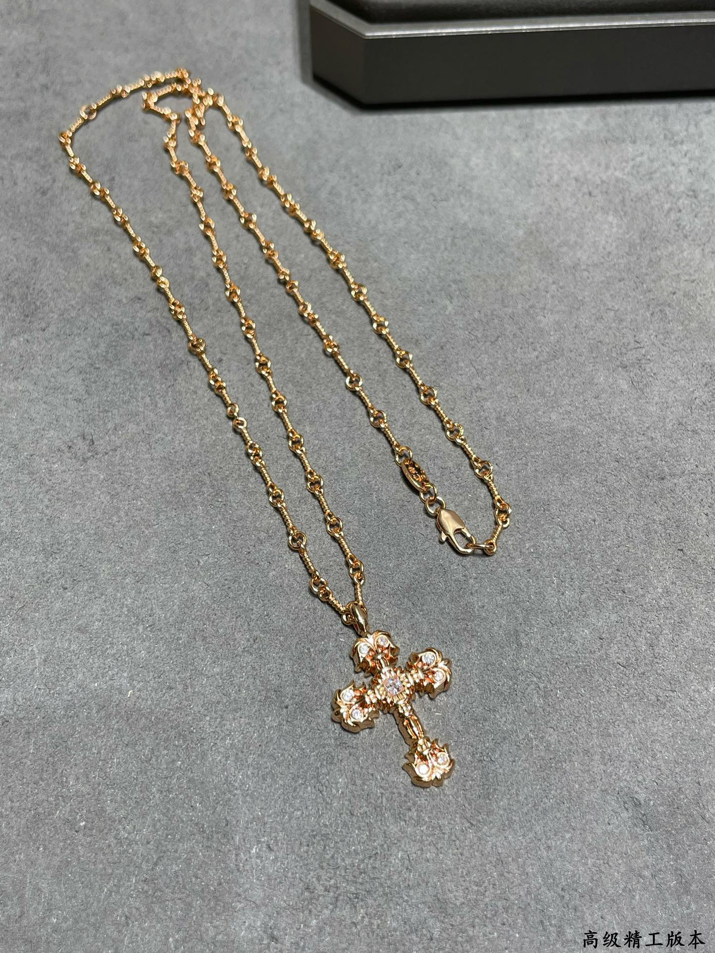 Ch*0me heart flame cross necklace