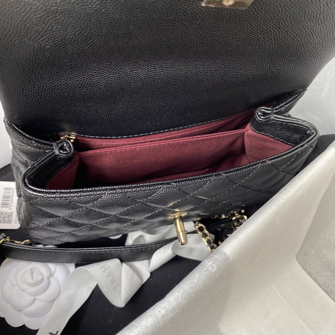 Ch*el coco handle bag a92990 24x14x10cm