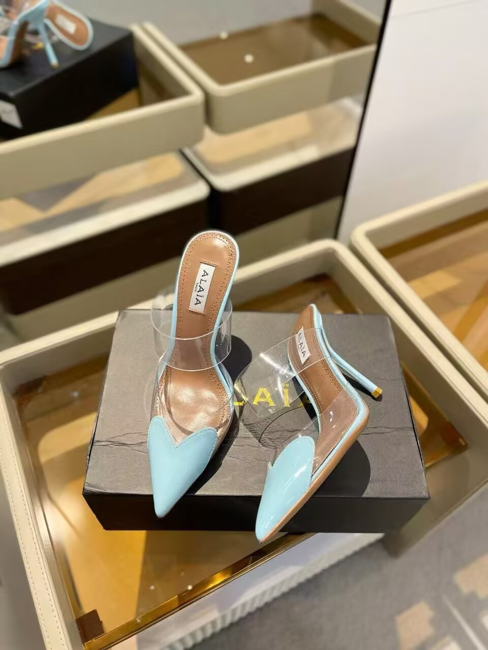 UA ALAÏA Le Coeur Mule Heart-Toe Slingback Pump 10.5cm Heel