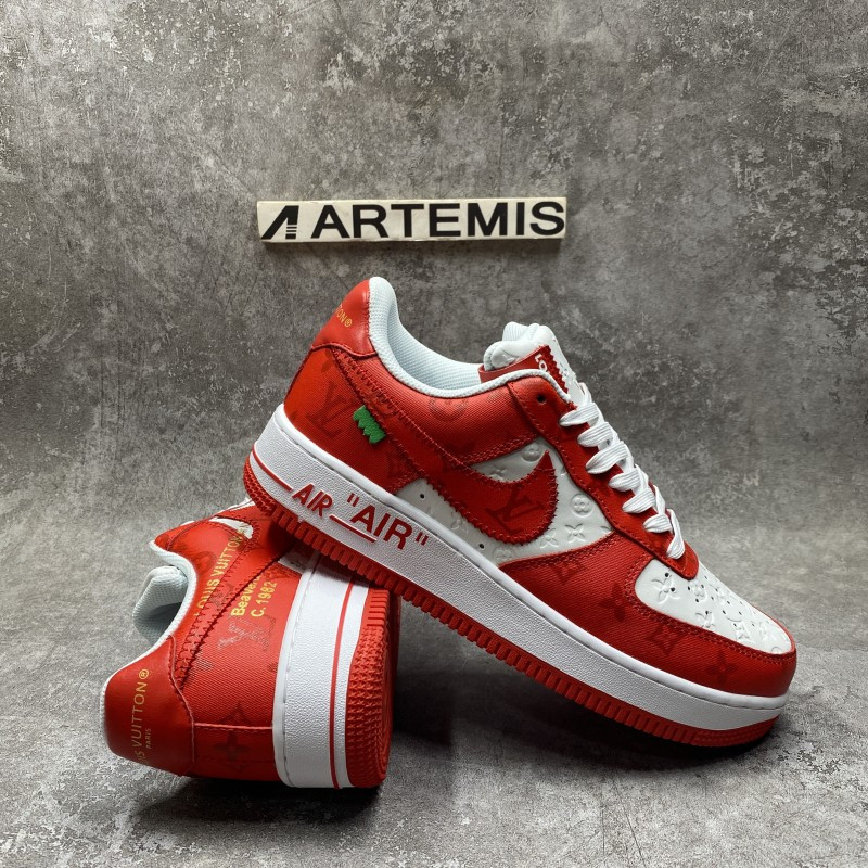 1V x Air Force 1 Low By Virgil Abloh White Red