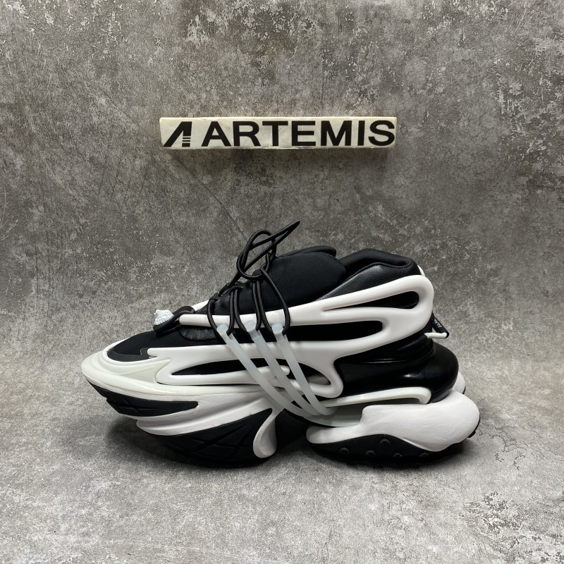 Balmain Unicorn Two-Tone Layered Sneakers