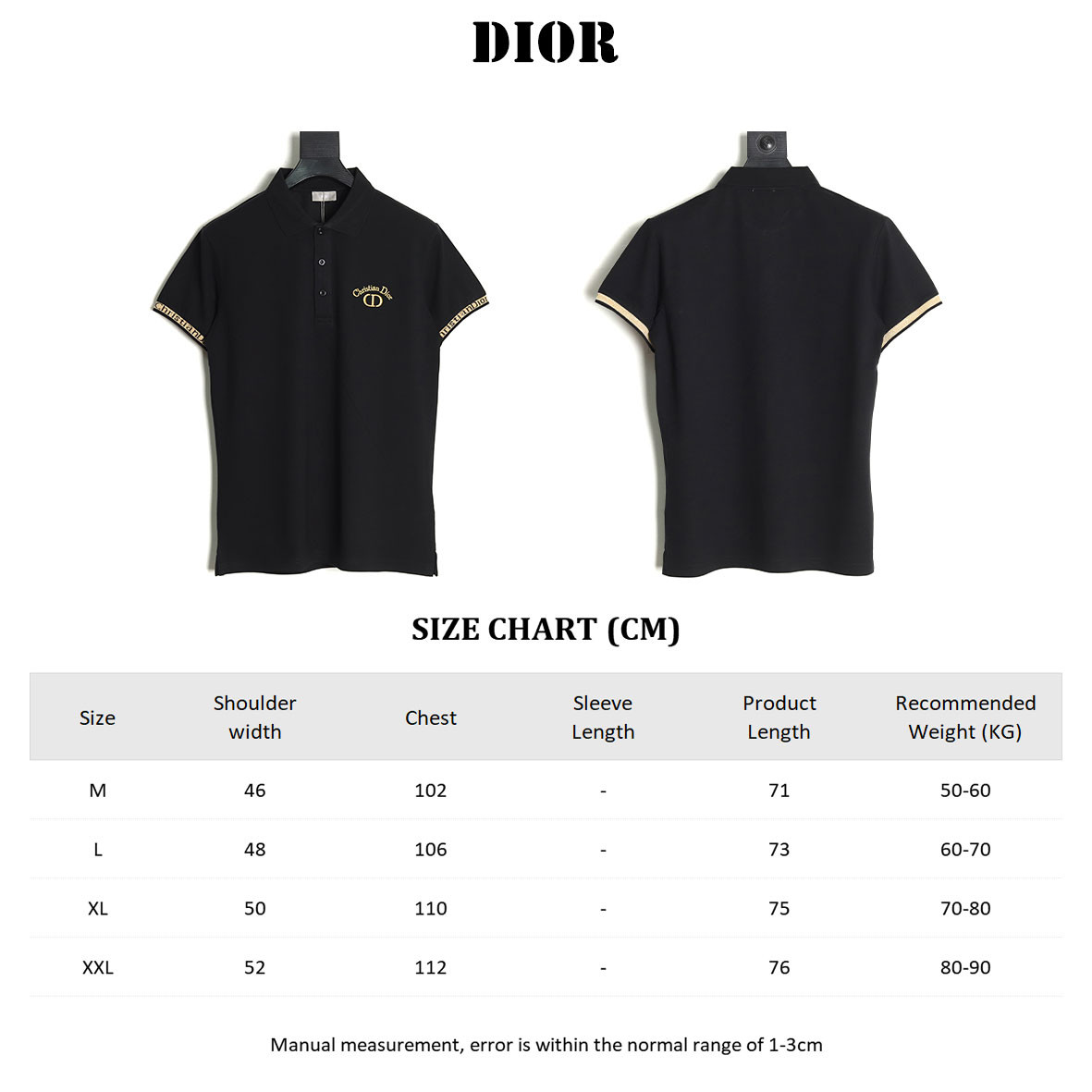 D*or 25ss short-sleeved polo shirt