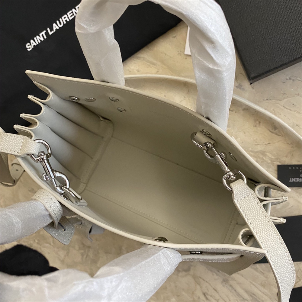 Y*L sac de jour nano in grained leather white