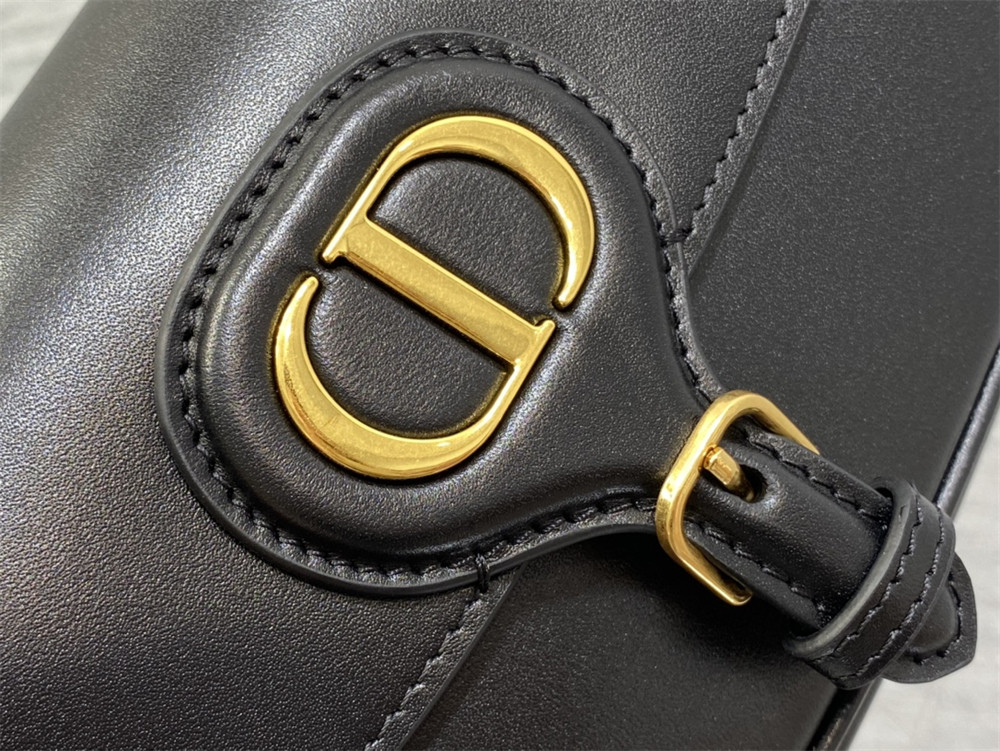 D*or bobby east-west bag latte box calfskin black