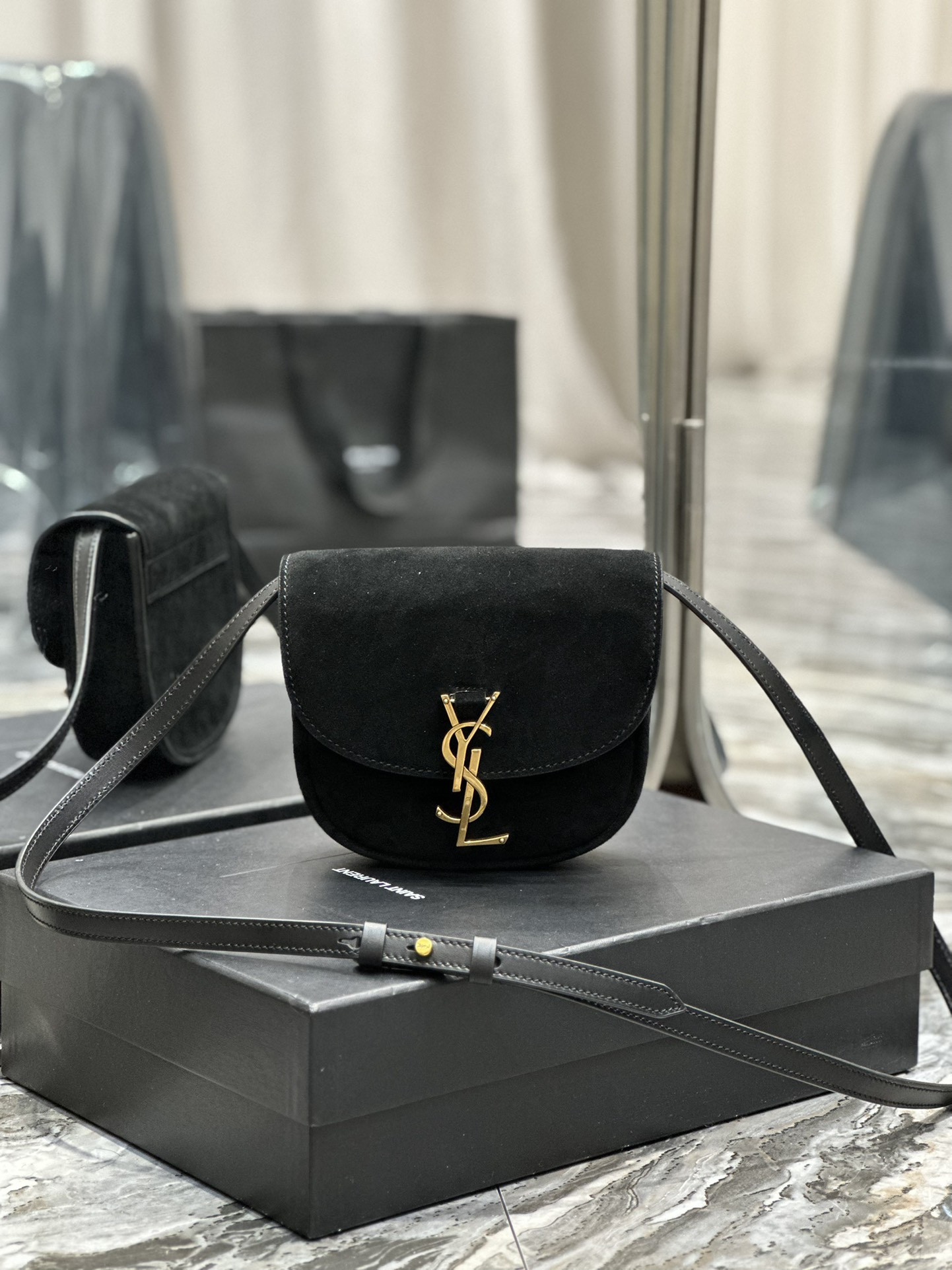 Y*L kaia small satchel in smooth leather  7.2 x 6.1 x 2.1 inches