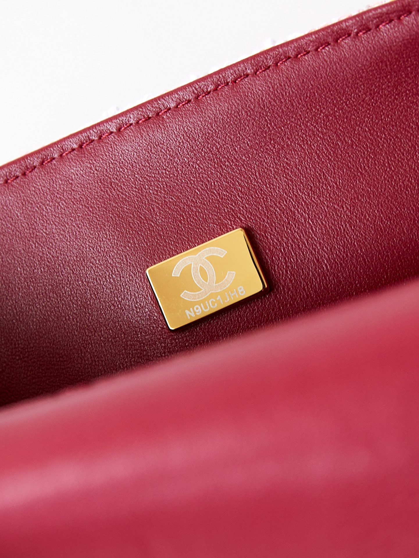 Ch*el quilted pink multicolor tweed mini rectangular flap bag 20×10×7cm