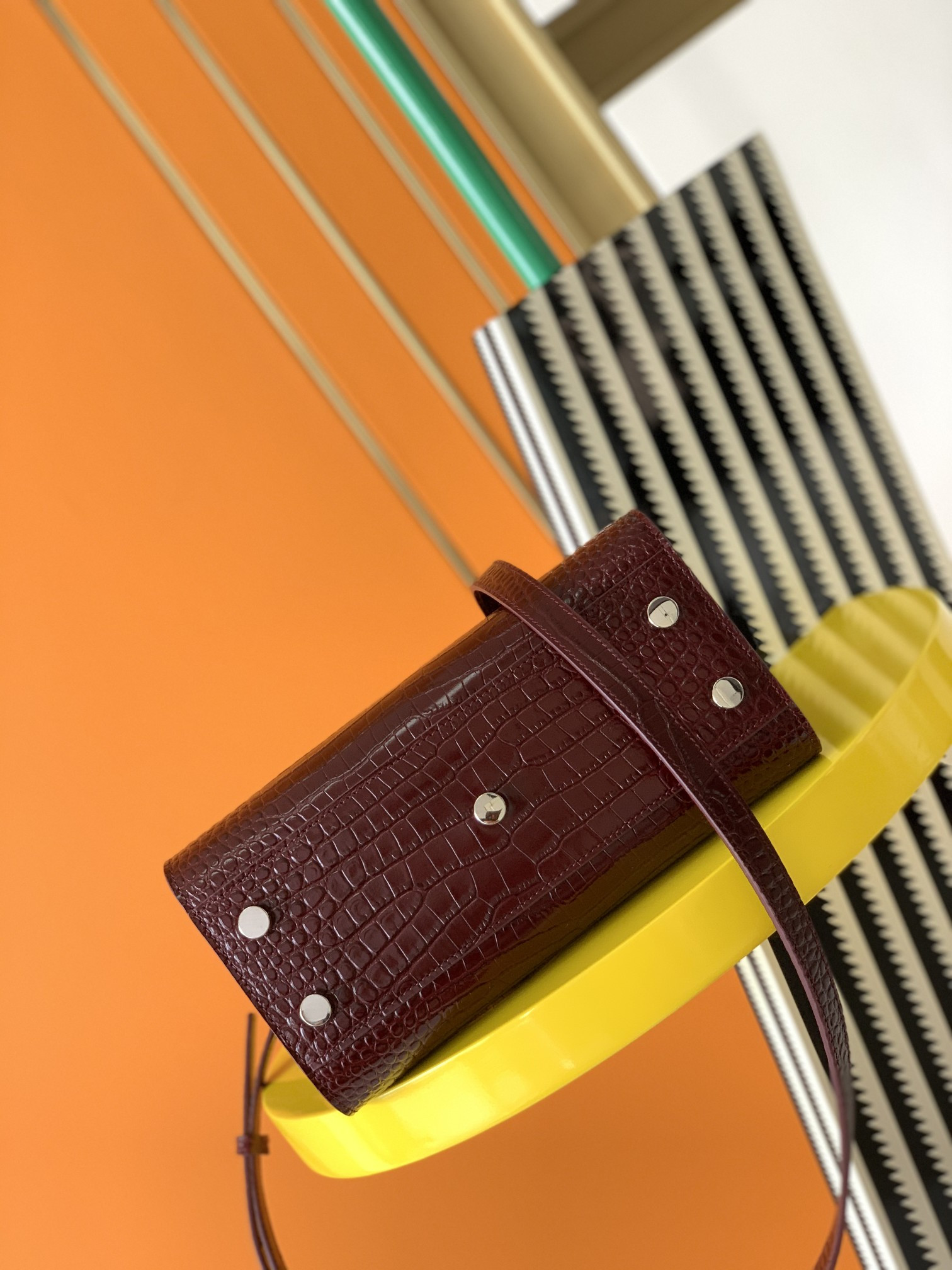 Y*L sac de jour in crocodile embossed leather - nano 22x18x10.5cm