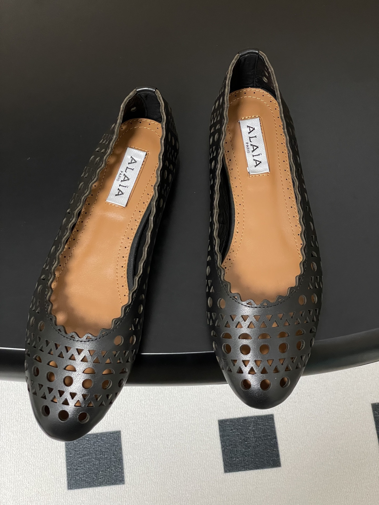 UA Alaïa Laser-cut Leather Ballet Flats(Customized Size 7-10 days production time)